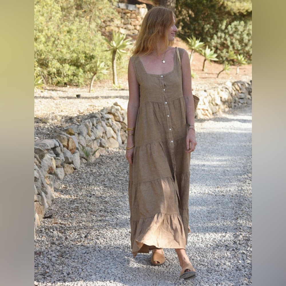 NWT Beachwood Linen Willow Dress, Rye, Small
